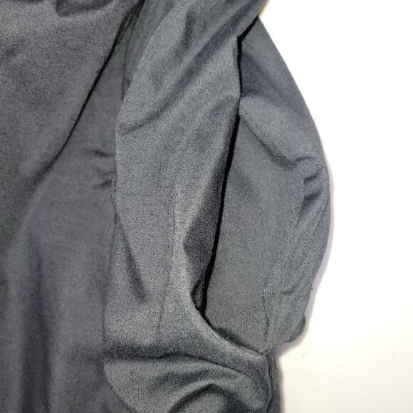 Mi Ami l Mini Dress Size Small Smocked Pleated Square Neck Puff Sleeves LBD - Picture 7 of 12